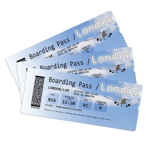 Customize oem thermal plane ticket cardboard boarding pass