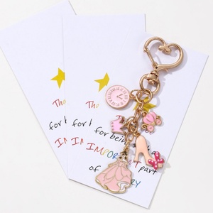 Llavero de Esmalte con Diseño de Reloj de Dibujos Animados, Castillo de Princesa, Corona, Tacones Altos y Carruaje de Calabaza, Ideal para Regalo - Product Image 5