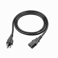 Kabel Daya AC UL Terdaftar US 3 Prong ke IEC C13 NEMA 5-15P Kabel Komputer Tembaga Murni untuk Monitor PC