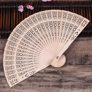 Customized Sandalwood Folding Fan Hollow Personal Handheld Wedding Gift for Party Home Decoration Birthday Gift <strong>Bamboo</strong> <strong>Crafts</strong> - Product Image 4