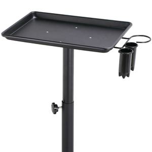 Adjustable Height Black Metal Salon Rolling Trolley Hair Styling <b>Cart</b> with <b>Tool</b> Cup Holders - Product Image 3
