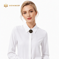 Penutup Kancing HONMEO Mewah dari Paduan Seng 38mm, Bingkai Pita Kamelia Kristal untuk Wanita, Klip Penutup Kancing Baju
