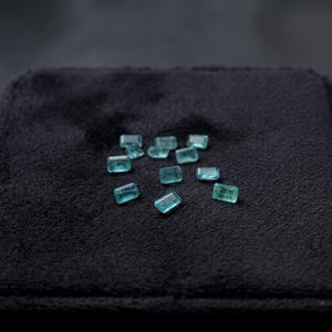 Pierre précieuse d'apatite bleu-vert naturelle, taille émeraude 4x6mm, pierre non montée pour la fabrication de bijoux (lot de 12 pièces) - Product Image 2