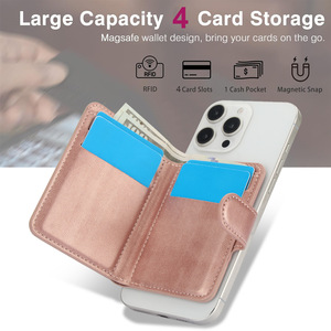 Cartera magnética delgada de cuero PU con logotipo personalizado para niñas, cartera con tarjetero magnético de cuero con tapa para iPhone 17 16/15/14 Pro Max - Product Image 2