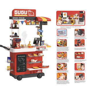 Juego de Cocina de Juguete para Niños con Sonido y Luz Simulados, Carrito de Comida Rápida de Juguete - Product Image 2
