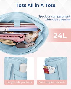 Sac fourre-tout matelassé pour femme avec compartiment pour ordinateur portable de 15,6 pouces, sac à main multi-poches, sac de voyage et de travail pour femme - Product Image 2