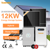 Système de panneaux solaires photovoltaïques Sunroko pour la maison, 3000W, 5Kw, 6Kw, 8000W, 10Kw, 12Kw, kit de système d'énergie solaire hybride
