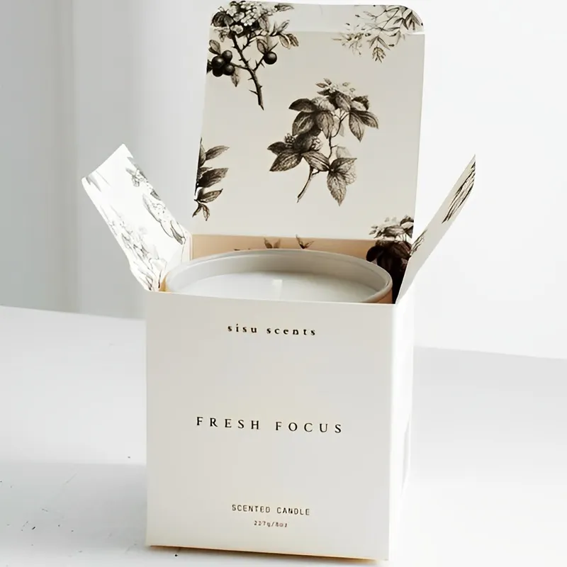 Kotak hadiah kotak kemasan kertas kustom harga grosir dengan logo untuk lilin