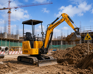 <span class=keywords><strong>Mini</strong></span>-excavatrice 1,2T Koop, moteur EURO V 7KW, joystick mécanique, flèche pivotante en option, cabine - Product Image 3