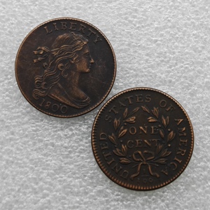 Pièces de monnaie commémoratives de style antique des États-Unis de 1796 à 1807, 1 cent « Buste drapé », cadeaux, décoration de la maison - Product Image 3