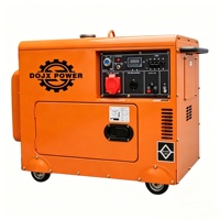Générateur diesel silencieux, 5/8/9 KVA, portable, ATS AVR 110V/220V/440V 50/60Hz monophasé/triphasé, alimentation de secours d'urgence pour la maison et l'extérieur