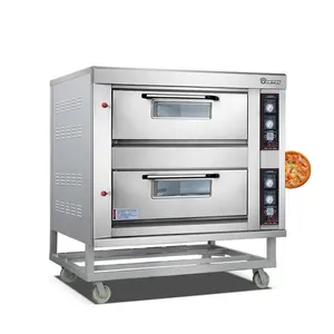 Horno de gas comercial para hornear, horno de gas para pizza, precio combinado de servicio pesado