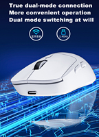 Ratón óptico inalámbrico Bluetooth de doble modo, recargable, portátil, para oficina y ordenador, con logotipo personalizado y botones laterales.