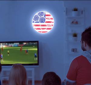 Lampe au néon fête <span class=keywords><strong>de</strong></span> l'indépendance décoration lumières LED lampe <span class=keywords><strong>de</strong></span> <span class=keywords><strong>nuit</strong></span> Football forme Amérique drapeau <span class=keywords><strong>4</strong></span> juillet USA produit Memorial Day - Product Image 5