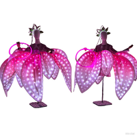 Pleine couleur LED pétale jupe fleur ouverture danse grande balançoire robe danse moderne Performance vêtements Costumes