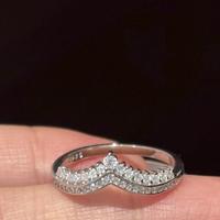 Bague Princesse Couronne en Argent Sterling 925 avec Moissanite, Style Coréen Tendance