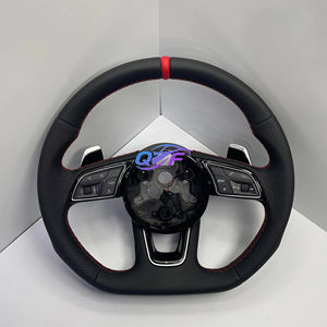 Volant en fibre de carbone de style course rouge, cuir sport de luxe <span class=keywords><strong>Audi</strong></span> TT TTS TTRS R8 V8 <span class=keywords><strong>V10</strong></span> A6 A3 A5 Compatible - Product Image 1