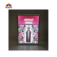 Kotak lampu Poster film aluminium ultratipis LED kustom bingkai gambar hitam ramping Snap kotak lampu Menu Led