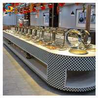 Solution de restauration en buffet tout-en-un, conception de projet, serveur de buffet, chauffe-plats, comptoir de service, plat de service, équipement de buffet