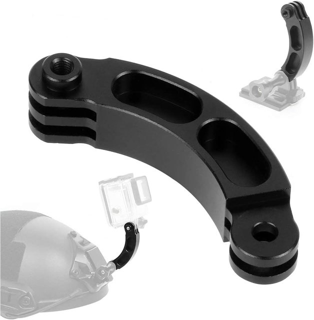 Aluminum Alloy Curved Extension Pole Long Arm Helmet Camera Bracket Mount for GoPro Hero 11