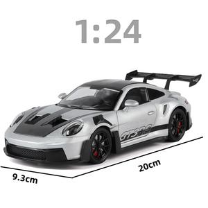 Modellini Auto in Scala 1:24 Porsche 911 GT3RS con Suono e Luci, Veicolo Fuoristrada Giocattolo a Retrocarica, Modello Decorativo in Metallo Pressofuso - Product Image 1