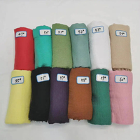 YOMO Vente à Chaud Stock 105 Couleurs Châle Écharpe Jersey Uni Plissé Coton Hijab Femme Musulmane Voile Écharpe Femmes Hijab