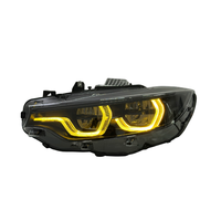 Faros Delanteros LED SJC Tricolor (Amarillo, Blanco, Ámbar) con Efecto Shadow Line 1:1 para BMW Serie 4 F32 F33 F36 F82 2013-2019, Plug and Play
