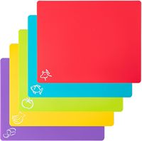 Ensemble de planches à découper pliables multicolores antidérapantes et flexibles LC, compatibles lave-vaisselle, tapis de découpe de cuisine, ustensiles de cuisine en plastique