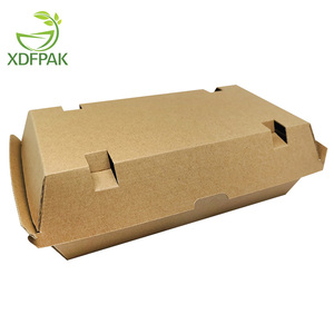 Disposable hamburger box customized food packaging box Corrugated Burger F-flute Burger kraft burger box packaging carton
