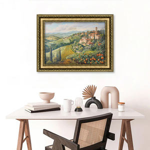 Art Mural Antique-<span class=keywords><strong>Fleurs</strong></span> Sauvages Vintage Peinture à l'Huile Téléchargement Numérique Imprimable Pays Champ Prairie Paysage Rivière Peint À La Main - Product Image 4