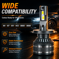 Nouveau phare LED universel pour voiture 130W 12800LM 6000K 12V H4 H7 H11 H13 9005 9006 Plug and Play Kit de remplacement de lampe en aluminium