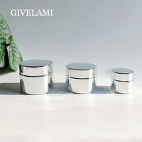 Großhandel 15g/30g/50g silbernes Glas Creme glas mit silbernem Kunststoff deckel Kosmetik behälter für Hautpflege verpackungen