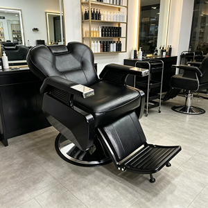 Fauteuil de barbier inclinable luxueux avec rotation à 360 degrés et design ergonomique pour salon de beauté et salon de coiffure - Product Image 3