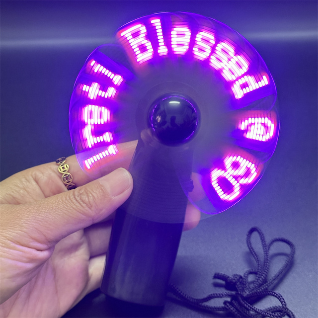 Light up Patriotic Favors Self-Programmable LED Text Personal Words Message Fan