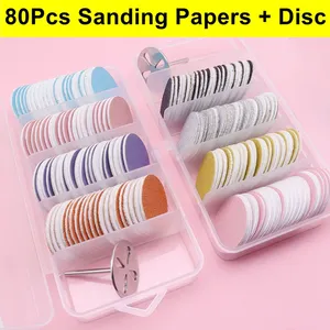 Nuevos 80 Discos de Papel de Lija con Broca Metálica para Uñas de 0.98 Pulgadas - Repuesto de Brocas para Taladro de Uñas para Pedicura y Manicura - Product Image 1