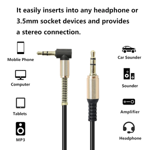 Câble AUX 3,5 mm mâle-mâle en forme de L à angle droit pour autoradio et casque audio - Product Image 4