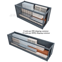 Design de luxe petite maison préfabriquée maison préfabriquée Chine fabricant 6 maison modulaire détachable paquet plat conteneur maison