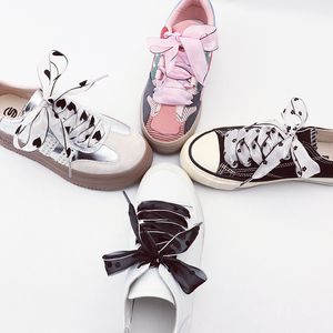 <span class=keywords><strong>Lacci</strong></span> per scarpe intrecciati larghi 2.5cm alla moda Sneaker in filato a pois <span class=keywords><strong>lacci</strong></span> per scarpe piatte 80/100/120/140CM accessori per scarpe 1 paio - Product Image 2