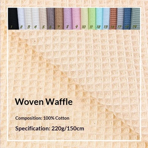 <span class=keywords><strong>Tela</strong></span> 100% Algodón con Tejido Waffle <span class=keywords><strong>de</strong></span> 220 g/m², <span class=keywords><strong>Tela</strong></span> Suave con Textura <span class=keywords><strong>de</strong></span> Panal <span class=keywords><strong>para</strong></span> Albornoces, Pijamas, Prendas <span class=keywords><strong>de</strong></span> Vestir, Textiles <span class=keywords><strong>para</strong></span> el Hogar, Venta al Por Mayor - Product Image 1