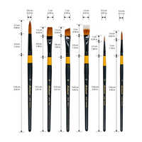Ensemble de pinceaux d'art professionnels Artsecret avec poils en nylon, manche en bois, formes plates et éventail pour aquarelle, huile, acrylique, nail art et peinture