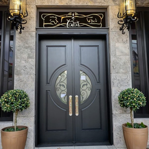 Nhà máy tùy chỉnh hiện đại đôi wrought sắt bên ngoài cửa an ninh với cách nhiệt cho biệt thự nhà - Product Image 3