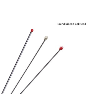 Bâtonnets adhésifs réutilisables en acier inoxydable avec embout en gel de silicone pointu/rond/cylindrique pour un nettoyage de précision - Product Image 2