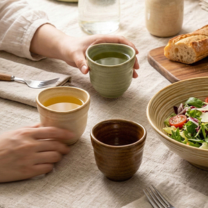 ถ้วยชาเซรามิกสไตล์ญี่ปุ่น ถ้วยกาแฟเอสเพรสโซ่เซรามิกทรงไม่สมมาตร สำหรับใช้ในบ้านและร้านอาหาร - Product Image 4