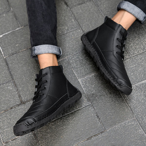 2025 New Men's Chelsea Boots Large Size High-Top Leather Shoes Hand-Stitched Casual Short Boots for Spring Summer - Product Image 4