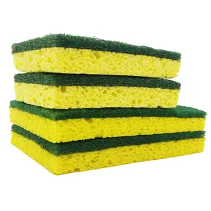 Eco-friendly Kitchen Cleaning Scrubber Cellulose Sponge Scrub Customized ISO Household Trending Products On Amazon Kitchen