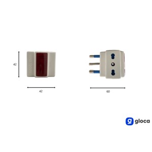 Gloca Set di 3 adattatori di alimentazione luce notturna bianca 250V 2 prese 10/16A con spina 16A - Product Image 2
