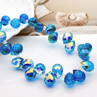Bracelet en perles de verre facettées en forme de goutte d'eau de qualité AAA, perles de cristal en vrac de 6/8/10 mm, plus de 25 couleurs, OEM/ODM, marque chinoise, DIY