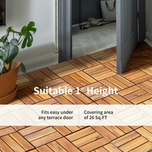 Plancher extérieur en bois d'acacia à emboîtement, 27 pièces, non hydrophile, design moderne et lisse, épaisseur 12 mm, système de verrouillage double, carré - Product Image 5