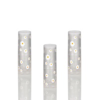 Emballage de conteneur de cas de Tube de rouge à lèvres personnalisé Transparent vide givré clair SAN bon marché avec motif de fleur