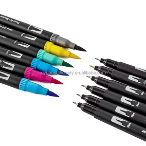 Bolígrafo de acuarela de doble punta seguro y no tóxico de 24/36 colores, punta fina, marcador de punta de cepillo suave, logotipo personalizado, embalaje, dibujo para niños - Product Image 3